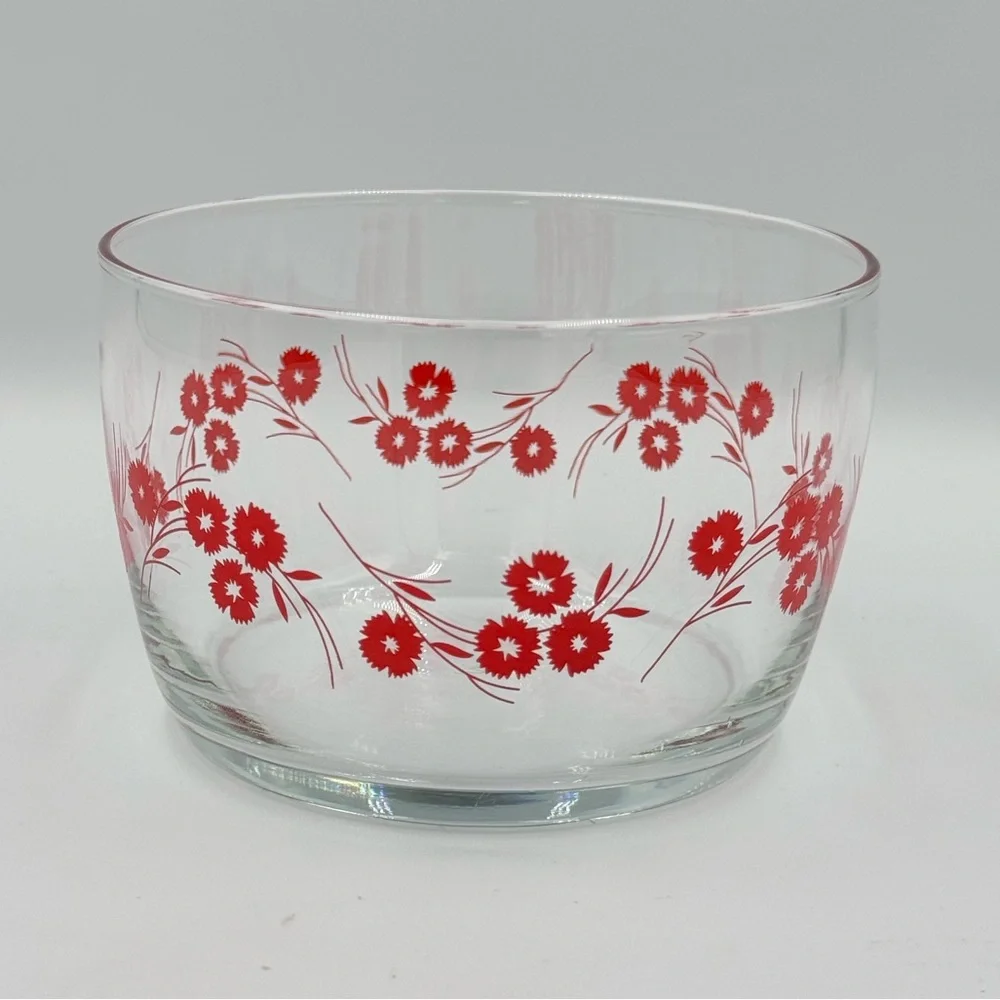 Floral Storage Bowl: Red Wheatflower
